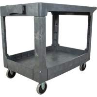 Flat-Shelf Utility Service Cart, 2 Tiers, 25-1/4" x 32-1/4" x 44", 550 lbs. Capacity Groupe Belzile Dickner