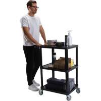 Utility Cart with Flat Shelf, 3 Tiers, 18-1/8" x 37-3/8" x 27-3/4", 330 lbs. Capacity Groupe Belzile Dickner