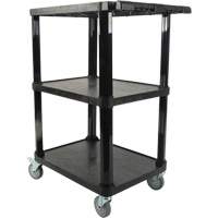 Utility Cart with Flat Shelf, 3 Tiers, 18-1/8" x 37-3/8" x 27-3/4", 330 lbs. Capacity Groupe Belzile Dickner