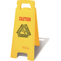 Wet Floor Safety Signs, Quadrilingual with Pictogram Groupe Belzile Dickner