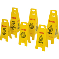 Wet Floor Safety Signs, Quadrilingual with Pictogram Groupe Belzile Dickner