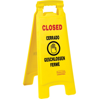 Closed Safety Signs, Quadrilingual with Pictogram Groupe Belzile Dickner