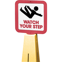 C&ocirc;nes de d&eacute;viation - &eacute;tiquettes de message  Watch Your Step , Adh&eacute;sif, Anglais avec pictogramme Groupe Belzile Dickner