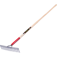 Pro Double Back Level Rake, Ashwood Handle, 13-3/4" W, Tempered Steel Blade, 14 Tines Groupe Belzile Dickner