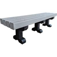 Park Bench, Recycled Plastic, 72" L x 17" W x 17" H, Grey Groupe Belzile Dickner