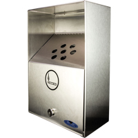 Smoking Receptacles, Wall-Mount, Stainless Steel, 3.3 Litres Capacity, 13-1/2" Height NI752 | Dickner Inc