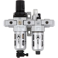 Filtre &agrave; air miniature en deux parties, r&eacute;gulateur et lubrificateur AFRLCM14, 1/4" NPT Groupe Belzile Dickner