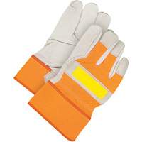 Classic High-Visibility Fitter Gloves, One Size, Grain Cowhide Palm, Fleece Inner Lining Groupe Belzile Dickner
