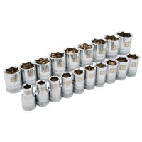 Metric Socket Set, 19 Pcs, 1/2" Drive Size Groupe Belzile Dickner