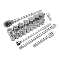 SAE Socket Set, 21 Pcs, 3/4" Drive Size Groupe Belzile Dickner