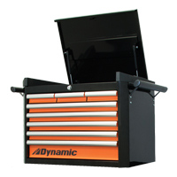 Top Tool Chest, 28" W, 8 Drawers, Black/Orange Groupe Belzile Dickner
