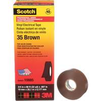 Ruban isolant en vinyle pour codification par couleur Scotch, 19 mm (3/4") la x 20 m (66') lo, 7 mils, Brun Groupe Belzile Dickner