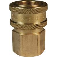 DQC E-Series Straight-Through Interchange Coupler, Brass, 3/4", Female NPTF, 1700 PSI Groupe Belzile Dickner