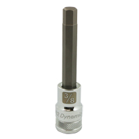 SAE Long Bit Socket, 3/8" x 3.94" L, 1/2" Drive Groupe Belzile Dickner