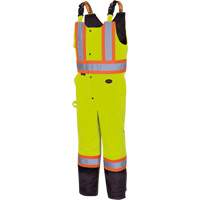 5041BB Pantalon &agrave; bretelles matelass&eacute; imperm&eacute;able, Polyester, Grand, Jaune lime haute visibilit&eacute; Groupe Belzile Dickner