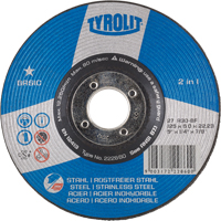 Basic 2-in-1 Grinding Wheel, 4-1/2" x 1/4", 7/8" Arbor, Type 27 Groupe Belzile Dickner