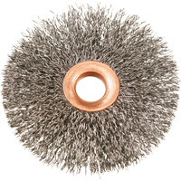 3" Copper Centre Crimped Wire Wheels, 3" Dia., 0.012" Fill, 1/2" Arbor Groupe Belzile Dickner