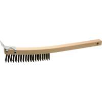 Brosse de nettoyage avec racloir, Acier, 3 x 19 rangs de fils, Longueur 13" Groupe Belzile Dickner