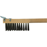Brosse de nettoyage avec racloir, Acier inoxydable, 3 x 10 rangs de fils, Longueur 20" Groupe Belzile Dickner