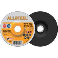 AllSteel Grinding Wheel, 4-1/2" x 1/4", 7/8" Arbor, Aluminum Oxide, Type 27 Groupe Belzile Dickner