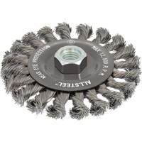 Brosse m&eacute;tallique AllSteel, Dia. 4-1/2", Fils 0,02", Arbre 5/8"-11, Acier Groupe Belzile Dickner