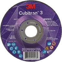 Cubitron™ 3 Depressed Centre Grinding Wheel, 4-1/2" x 1/4", 7/8" arbor, Ceramic, Type T27 NY530 | Dickner Inc