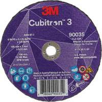 Meule &agrave; tronçonner Cubitron 3, 4" x 1/8", Arbre de 3/8", Type T1, C&eacute;ramique, 21000 Tr/min Groupe Belzile Dickner