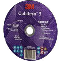 Cubitron 3 Cut-Off Wheel, 7" x 0.09", 7/8" Arbor, Type T27, Ceramic, 8500 RPM Groupe Belzile Dickner