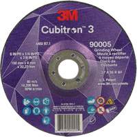 Cubitron™ 3 Depressed Centre Grinding Wheel, 6" x 1/4", 7/8" arbor, Ceramic, Type T27 NY562 | Dickner Inc