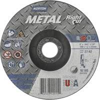 Meule &agrave; tronçonner m&eacute;tallique pour coupe &agrave; angle droit RightCut, 6" x 0,045", Arbre de 7/8", Type 27/42, Oxyde d'aluminium, 10190 Tr/min Groupe Belzile Dickner
