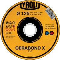 Cerabond X Cut-Off Wheel, 5" x 0.04", 7/8" Arbor, Ceramic Groupe Belzile Dickner