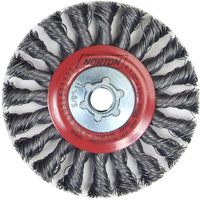 Full Cable Twist Wire Wheel, 4" Dia., 0.02" Fill, 5/8"-11 Arbor, Steel Groupe Belzile Dickner
