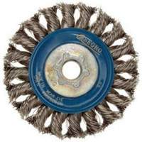 Full Cable Twist Wire Wheel, 5" Dia., 0.02" Fill, 5/8"-11 Arbor, Stainless Steel Groupe Belzile Dickner