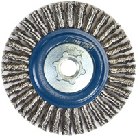 Stringer Bead Knot Wire Brush For Angle Grinders, 4" Dia., 0.02" Fill, 5/8"-11 Arbor, Stainless Steel Groupe Belzile Dickner