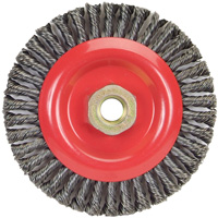 Stringer Bead Knot Wire Brush For Angle Grinders, 5" Dia., 0.02" Fill, 5/8"-11 Arbor, Steel Groupe Belzile Dickner