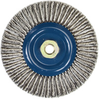 Stringer Bead Knot Wire Brush For Angle Grinders, 6" Dia., 0.02" Fill, 5/8"-11 Arbor, Stainless Steel Groupe Belzile Dickner