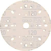 Hookit Gold Abrasive Disc, 6" Dia., 120 Grit, Aluminum Oxide, C-Weight Groupe Belzile Dickner