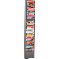 Literature Storage Racks, Stationary, 20 Slots, Steel, 13-1/8" W x 4-1/8" D x 58-1/2" H Groupe Belzile Dickner