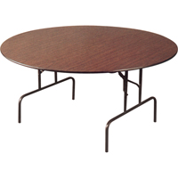 Tables pliante, Ronde, 60" l x 60" la, Stratifié, Brun OA304 | Dickner Inc