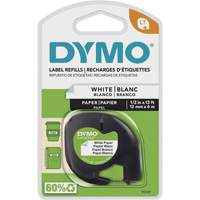Labels for LetraTag Plus LT100-H, 12 mm x 13', Black on White Groupe Belzile Dickner