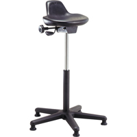 Shoptech Ergonomic Industrial Stools, Sit/Stand, Adjustable, 21" - 31", Polyurethane Seat, Black Groupe Belzile Dickner