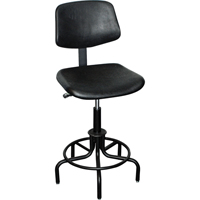 Tabouret avec dossier de s&eacute;rie 6000, Stationnaire, Ajustable, , Polyur&eacute;thane Si&egrave;ge, Noir Groupe Belzile Dickner