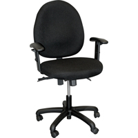 Chaise de dactylo ergonomique avec dossier moyen de série 900, À dessin, Ajustable, 22", Tissu Siège, Noir ON565 | Dickner Inc