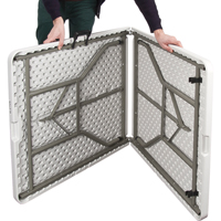 Fold-in-Half Table, Rectangular, 72" L x 30" W, Polyethylene, White Groupe Belzile Dickner