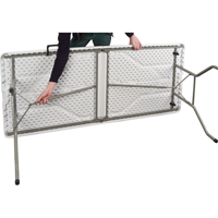 Fold-in-Half Table, Rectangular, 72" L x 30" W, Polyethylene, White Groupe Belzile Dickner