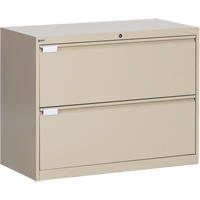 Lateral Filing Cabinet, Steel, 2 Drawers, 36" W x 18" D x 27-7/8" H, Beige Groupe Belzile Dickner