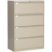 Lateral Filing Cabinet, Steel, 4 Drawers, 36" W x 18" D x 53-3/8" H, Beige Groupe Belzile Dickner