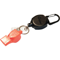 Self Retracting ID Badge and Key Reel with Whistle, Zinc Alloy Metal, 24" Cable, Carabiner Attachment Groupe Belzile Dickner