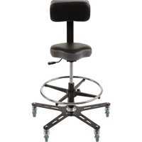 Chaise ergonomique de calibre industriel TF150<sup>MC</sup>, Mobile, Ajustable, 20-1/2" - 28-1/2", Vinyle Siège, Noir/gris OP502 | Dickner Inc
