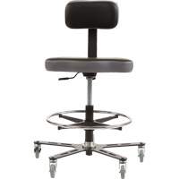 Chaise ergonomique TF 160<sup>MC</sup>, Mobile, Ajustable, Vinyle Siège, Noir/gris OP504 | Dickner Inc